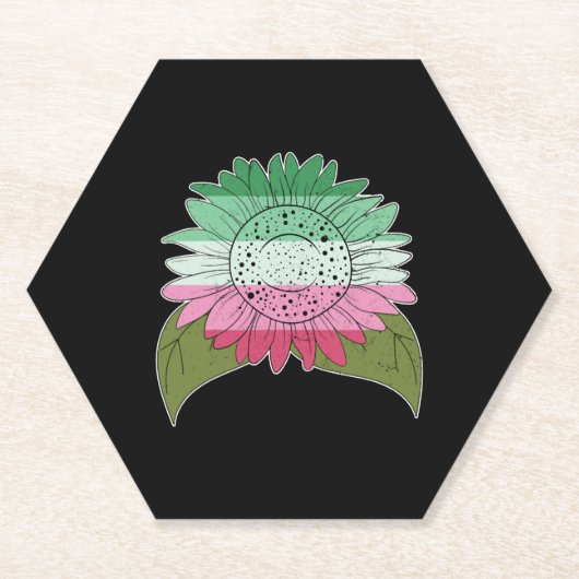 Abrosexual Sonnenblumen Geschenk LGBT Abrosexual Untersetzer (Vorderseite)