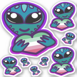 Abrosexual und stolz Alien Stickers Aufkleber