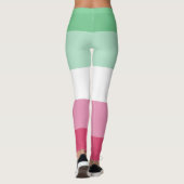 Abrosexual Wassermelon Grün rosa Weiße Streifen LG Leggings (Rückseite)
