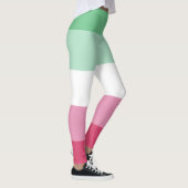 Abrosexual Wassermelon Grün rosa Weiße Streifen LG Leggings (Rechts)