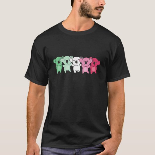 Abrosexuelle Flagge Pride Lgbtq Koalas Niedlich Ab T-Shirt (Vorderseite)