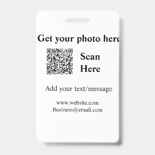 Abrufen Ihres Foto-Scan QR Website E-E-Mail-Adress Ausweis (Vorderseite)