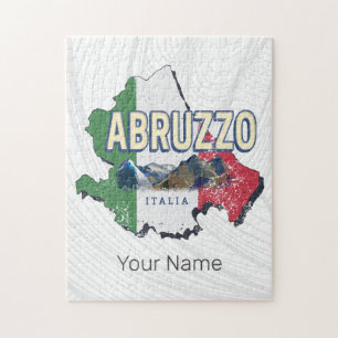 Abruzzen Italien Retro-Regionskarte Vintage-Souven Puzzle