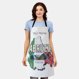 Abruzzen Italien Retro-Regionskarte Vintage-Souven Schürze