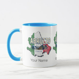 Abruzzen Italien Retro-Regionskarte Vintage-Souven Tasse