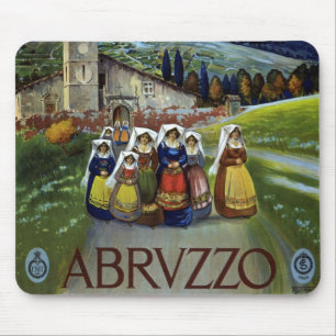 Abruzzen Italien Vintage Reiseposter Kunst mit Fra Mousepad
