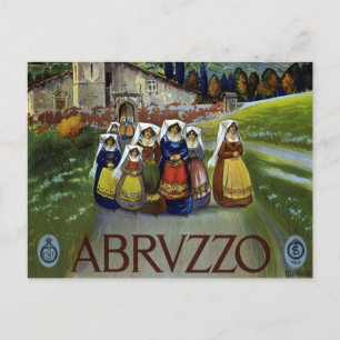 Abruzzen Italien Vintage Reiseposter Kunst mit Fra Postkarte