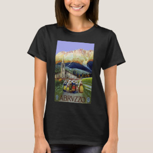 Abruzzen Italien Vintage Reiseposter Kunst mit Fra T-Shirt