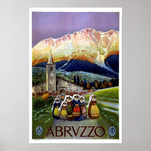 Abruzzen restauriert Vintage italienische Reise Poster (Vorne)