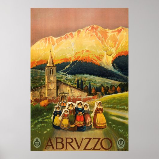 Abruzzo, Abrvzzo, italy Vintage Travel Poster (Vorne)