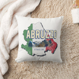 Abruzzo Italien Retro Region Karte Vintages Souven Kissen