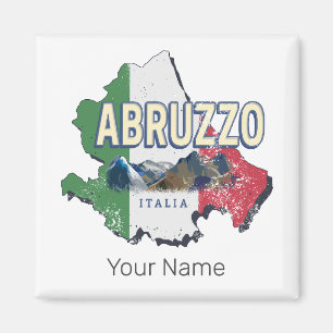 Abruzzo Italien Retro Region Karte Vintages Souven Magnet