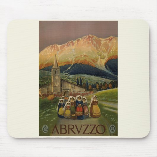 Abruzzo Italien Vintage Poster Mousepad (Vorne)
