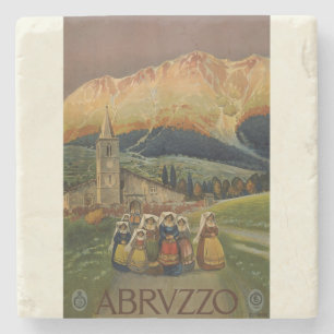 Abruzzo Italien Vintage Poster Steinuntersetzer