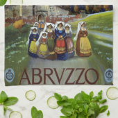 Abruzzo Italien Vintage Reiseplaner mit Wirkung fü Geschirrtuch (Gefaltet)