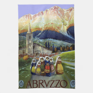 Abruzzo Italien Vintage Reiseplaner mit Wirkung fü Geschirrtuch