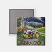 Abruzzo Italien Vintage Reiseplaner mit Wirkung fü Magnet (Vorderseite/Rückseite)