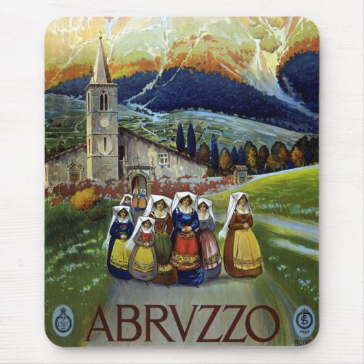 Abruzzo Italien Vintage Reiseplaner mit Wirkung fü Mousepad (Vorne)