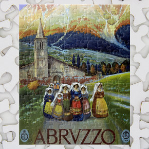 Abruzzo Italien Vintage Reiseplaner mit Wirkung fü Puzzle