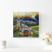 Abruzzo Italien Vintage Reiseplaner mit Wirkung fü Quadratische Wanduhr (Zuhause)