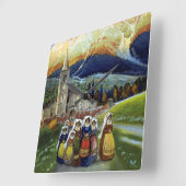 Abruzzo Italien Vintage Reiseplaner mit Wirkung fü Quadratische Wanduhr (Winkel)