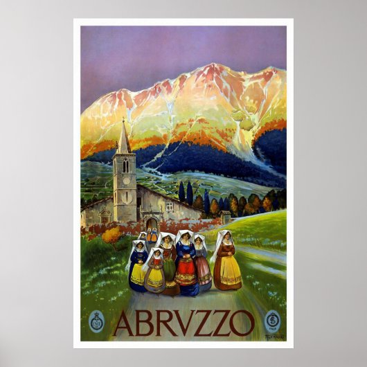 "Abruzzo, Italien" Vintage Travel Poster (Vorne)