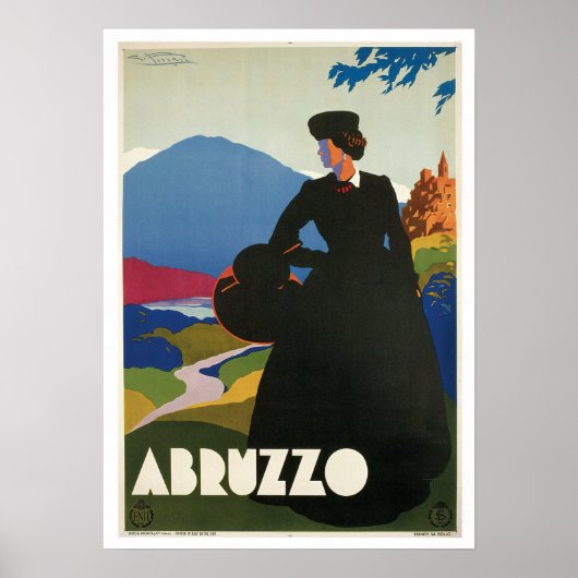 Abruzzo Italien Vintage Travel Poster (Vorne)