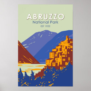 Abruzzo Nationalpark Italien Reise Kunst Vintage Poster