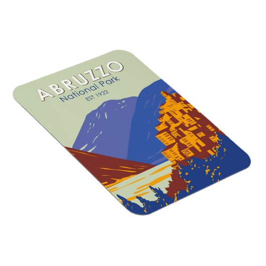 Abruzzo Nationalpark Italien Reisen Vintag Magnet (Rechte Seite)
