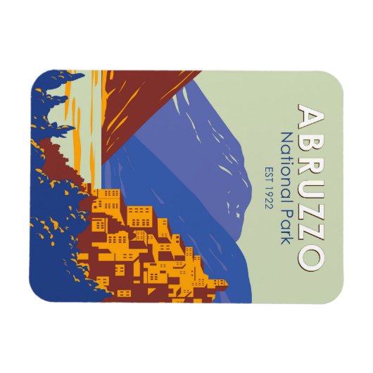 Abruzzo Nationalpark Italien Reisen Vintag Magnet (Horizontal)