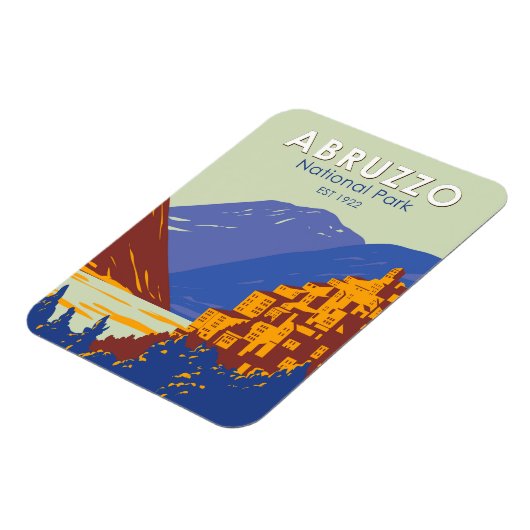 Abruzzo Nationalpark Italien Reisen Vintag Magnet (Linke Seite)
