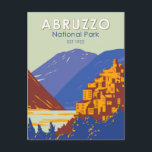 Abruzzo Nationalpark Italien Reisen Vintag Postkarte<br><div class="desc">Die Vektorgrafiken Abruzzen,  Latium und Molise. Der größte Teil des Parks befindet sich in der Region Abruzzen,  mit kleineren Teilen in Latium und Molise</div>