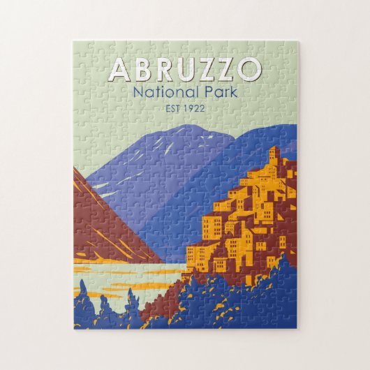 Abruzzo Nationalpark Italien Reisen Vintag Puzzle (Vertikal)