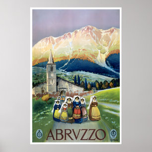 Abruzzo Reiseplakat Italienische Kunst Italien Pri Poster
