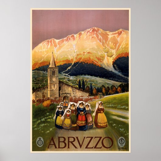 Abrvzzo Italien Vintage Reiseplakat Poster (Vorne)
