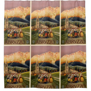 Abrvzzo Italien Vintage Travel Poster Duschvorhang