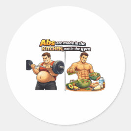 Abs Are Made in the Kitchen Dinner Plate Runder Aufkleber