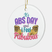 Abs Day Core Workout - Mops Dog Lover Keramik Ornament (Links)
