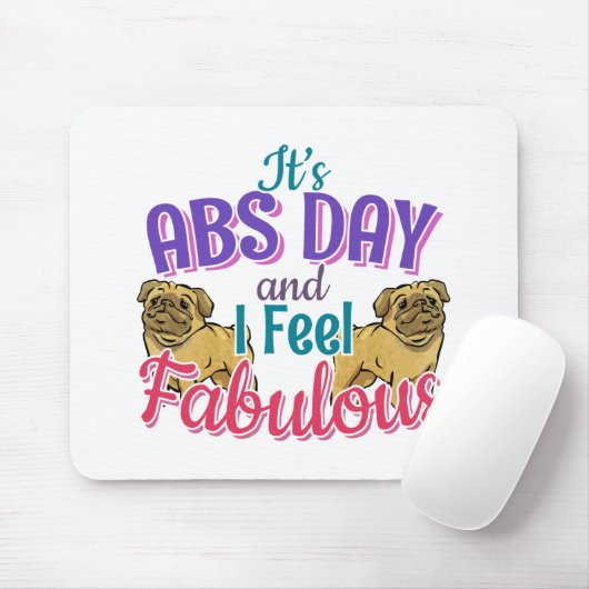 Abs Day Core Workout - Mops Dog Lover Mousepad (Mit Mouse)