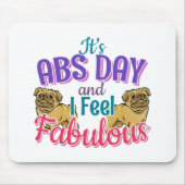 Abs Day Core Workout - Mops Dog Lover Mousepad (Vorne)