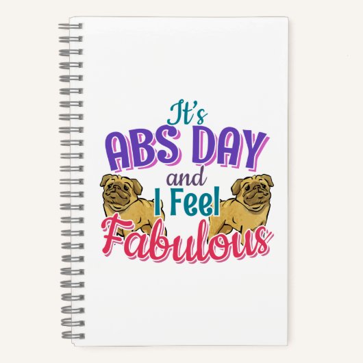 Abs Day Core Workout - Mops Dog Lover Notizblock (Vorderseite)