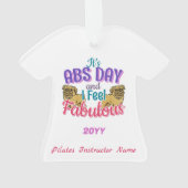 Abs Day Core Workout - Mops Dog Lover Ornament (Rückseite)