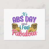 Abs Day Core Workout - Mops Dog Lover Postkarte (Vorderseite)
