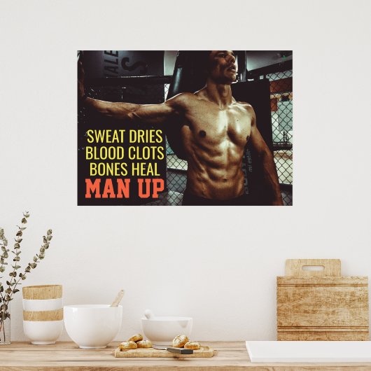 Abs Workout Motivierend Gym Poster (Küche)