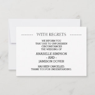 Absagekarten für Hochzeitsanzeigen Ankündigung
