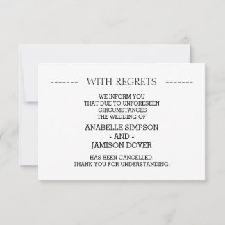 Absagekarten für Hochzeitsanzeigen Ankündigung
