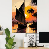 Absalzen in den Sonnenuntergang Poster (Heimbüro)