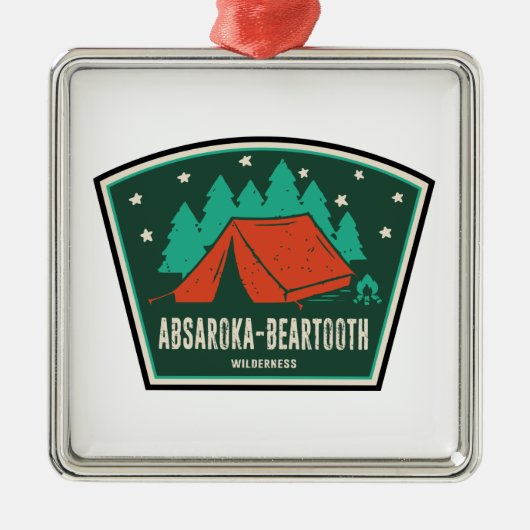 Absaroka - Barkzahnspiel Montana Camping Ornament Aus Metall (Vorne)
