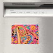 Absatz Musik Blumen Farbstrudel Magnet (In Situ (Geschirrspüler))