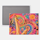 Absatz Musik Blumen Farbstrudel Magnet (Vorderseite/Rückseite)